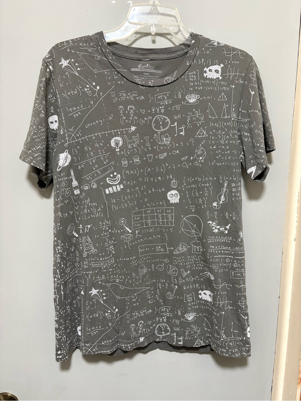 Threadless Gray Maths Graphic Tee Medium